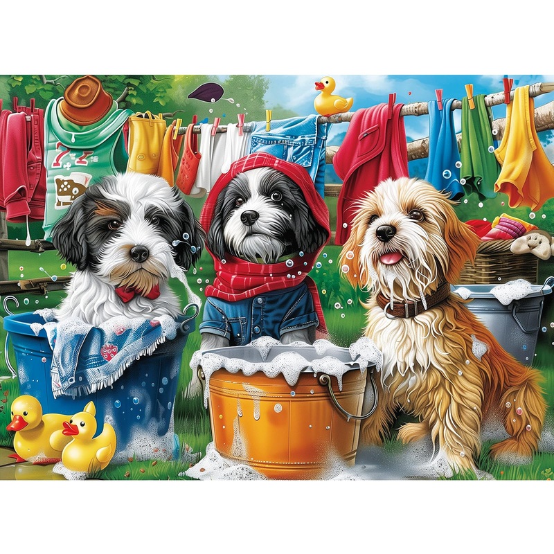 300 Piece Puzzles For Adults,Cute Dogs Jigsaw Puzzle For Adults Kids Seniors,Recycled Cardboard Dogs Large Piece Puzzle 300 Piec