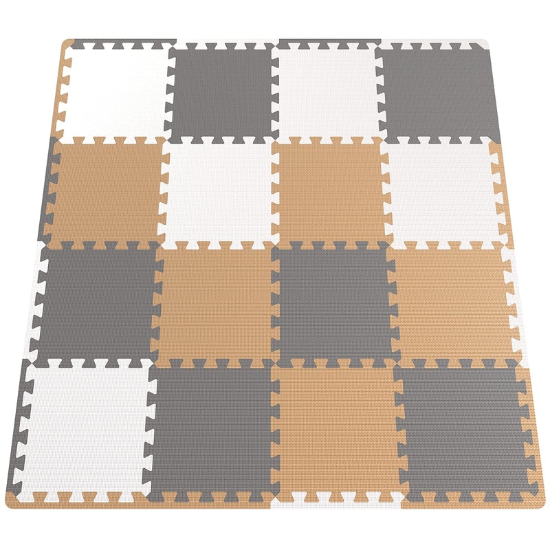 Angels Soft Foam Baby Play Mats Tiles With Borders, 32 Pcs Set - Playmat Multi Use, Create & Build A Safe Area Interlocking Jigsaw Puzzle Eva Non-Toxic Floor For Toddler Infant Kids Toy Room & Yard
