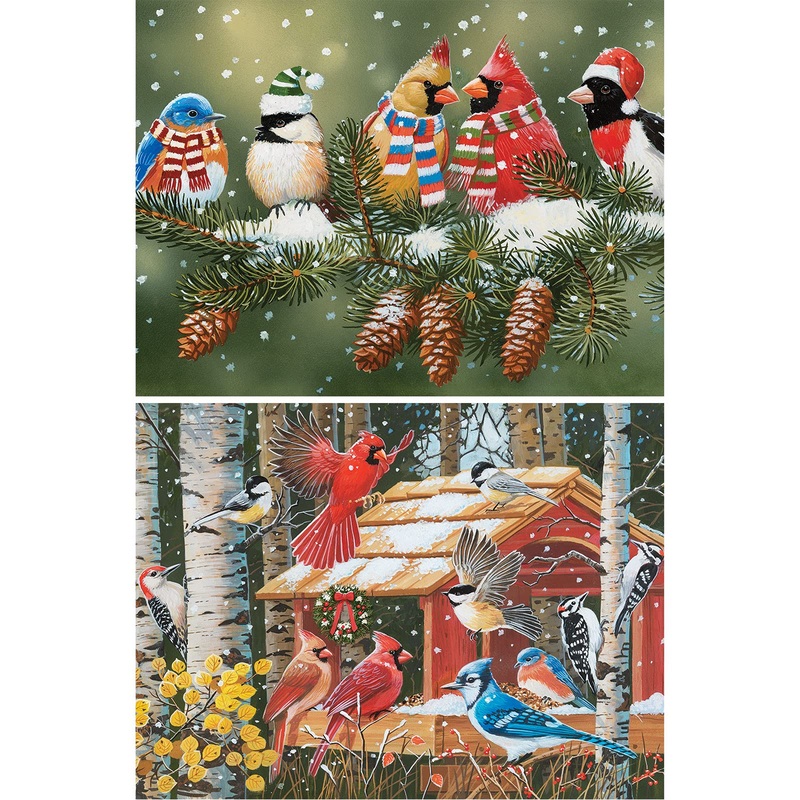 Bits And Pieces - Value Set Of Two (2) 300 Piece Jigsaw Puzzles For Adults - Each Puzzle Measures 18'' X 24'' - Festive Winter B