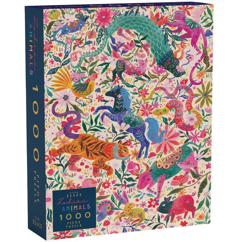 Elena Essex Puzzles For Adults - Zodiac Animals | 1000 Piece Puzzle | Jigsaw Puzzles 1000 Pieces | Dragon Animal Tiger Horse Cat