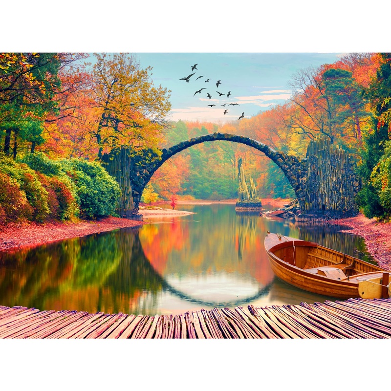 Enovoe Puzzles For Adults 1000 Pieces - Featuring Kromlau Park - Challenging And Educational Masterpieces Puzzle For Kids - Larg