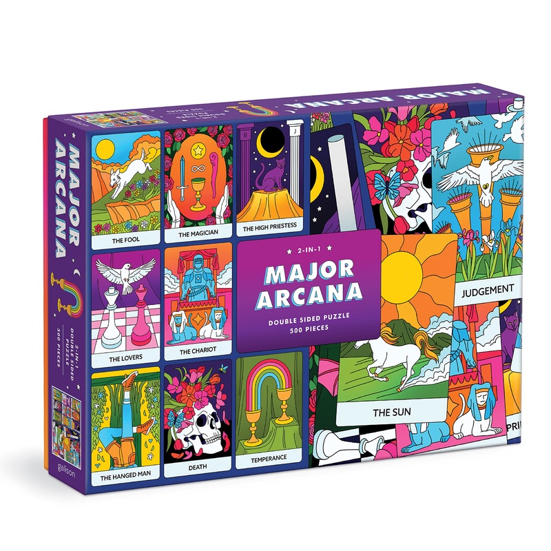 Galison Major Arcana 500 Piece Double Sided Puzzle From Galison - Highlights The Tarot Cards That Represent Life Lessons & Theme