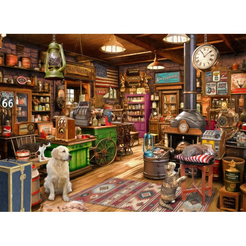 General Store Jigsaw Puzzle 1000 Piece By Vermont Christmas Company - Fully Interlocking & Randomly Shaped Pieces - 26 5/8'' X 1