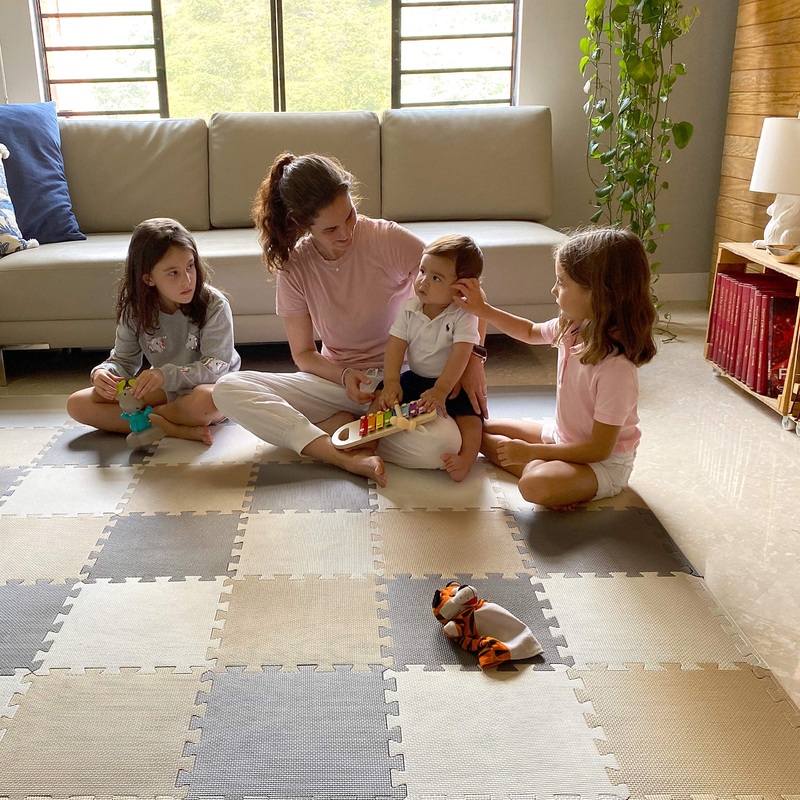 Miotetto Soft Non-Toxic Baby Play Mat | Toddler Playmat | Colorful Jigsaw Puzzle Playmat | 16+2 Bonus Squares Foam Floor Mats For Kids & Babies | Eva Foam Interlocking Tiles For Gym, Nursery, Playroom