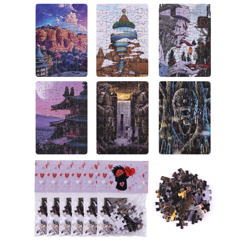Valentines Day Gifts For Kids?24 Pcs Jigsaw Puzzle With Valentines Cards For Valentine Party Favor?Valentines School Classroom E