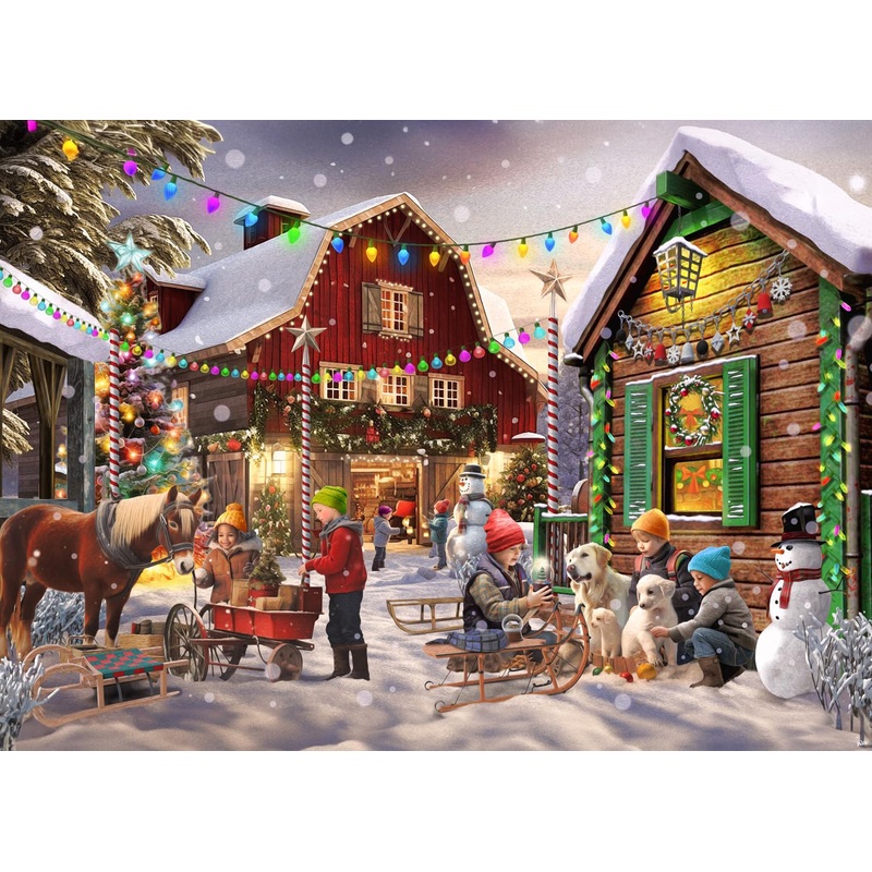 Vermont Christmas Company 'Christmas Corner' Jigsaw Puzzle 1000 Piece - Holiday Puzzles For Adults & Families - Randomly Shaped