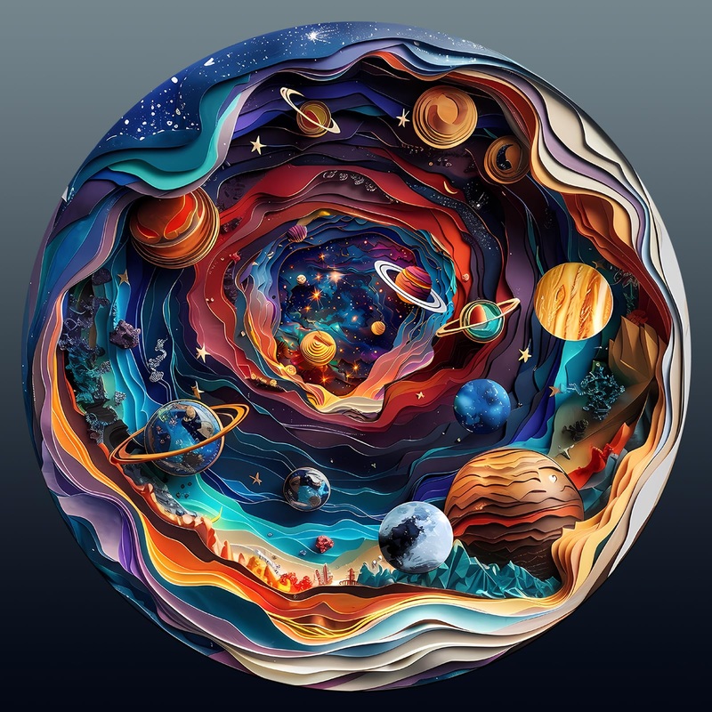 Wooden Puzzle For Adults-3D Visual Effect Universeunique Shape Advanced Wooden Jigsaw Puzzle For Adults And Kids,Best Gift,Wood