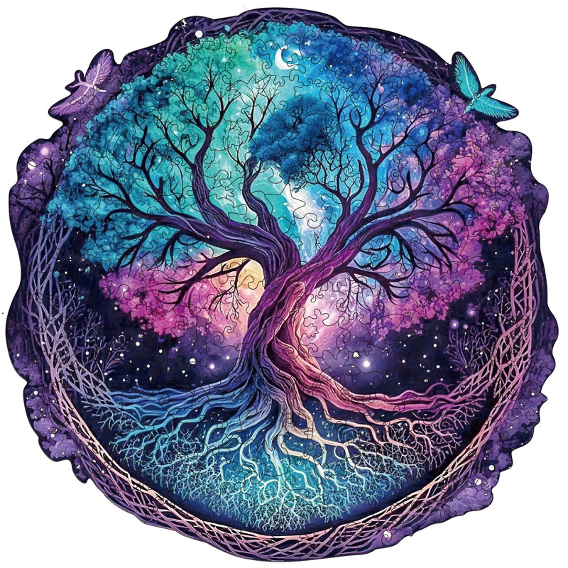 Wooden Puzzles For Adults, Tree Of Life Wood Puzzles 200 Pieces, Irregular Animal Shaped Unique Wooden Jigsaw Puzzles, Creative